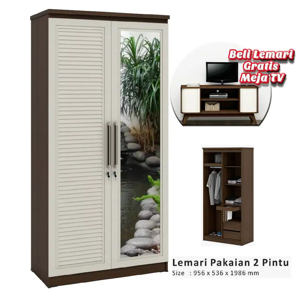 Lemari Pakaian 2 Pintu (tebel 15 mm)