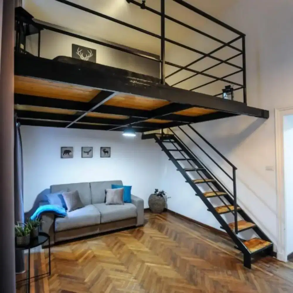 Mezanine trap kayu,dengan besi hollo galvanis berkualitas