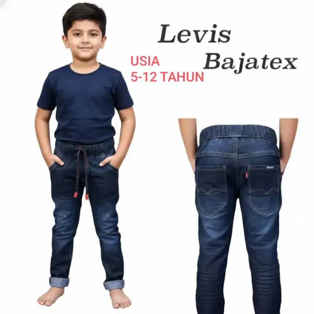 Celana panjang jeans anak laki laki usia 5-12 tahun bahan bagus mulus