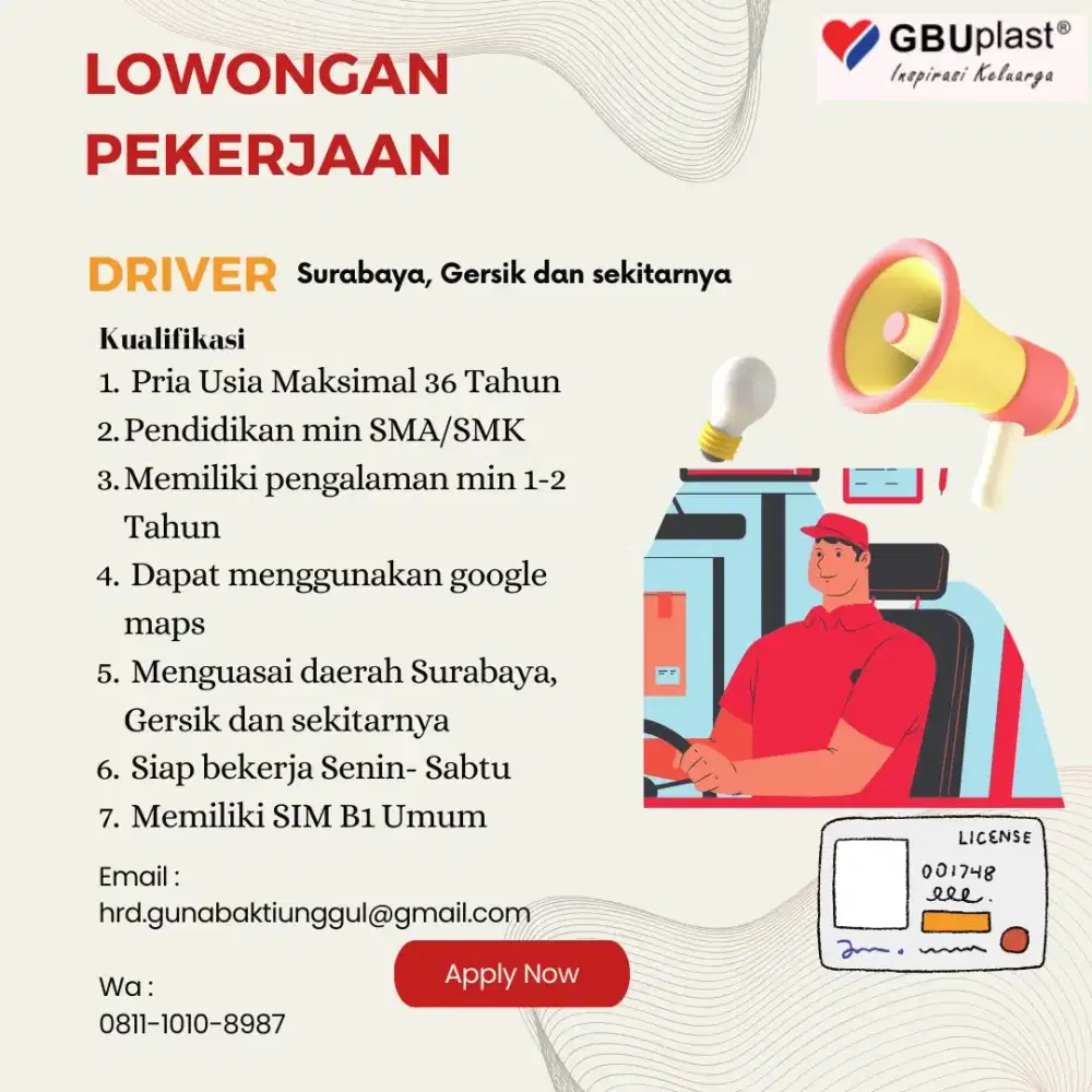 Lowongan kerja area Jawa Timur surabaya