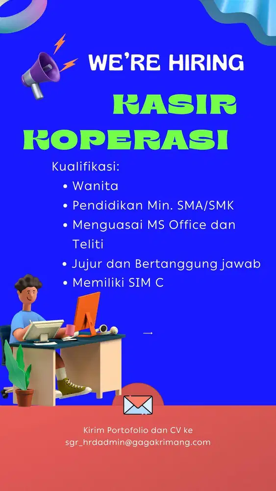 Lowongan kerja posisi kasir koperasi
