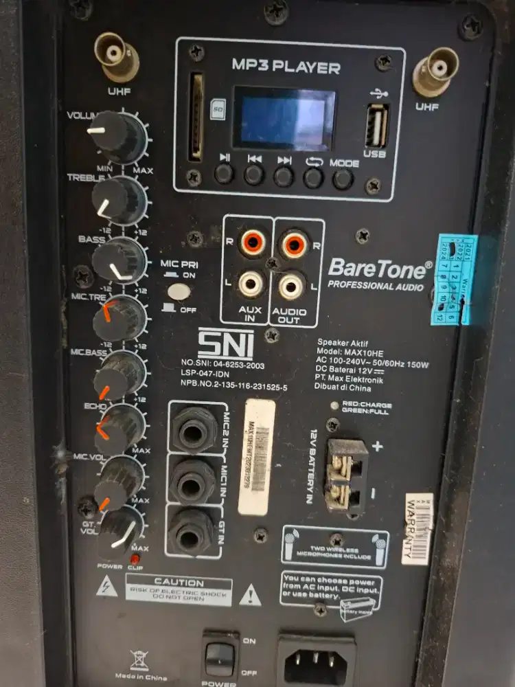 Dijual speaker aktif merk barretone profesional audio