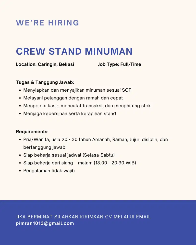 Crew Stand Minuman