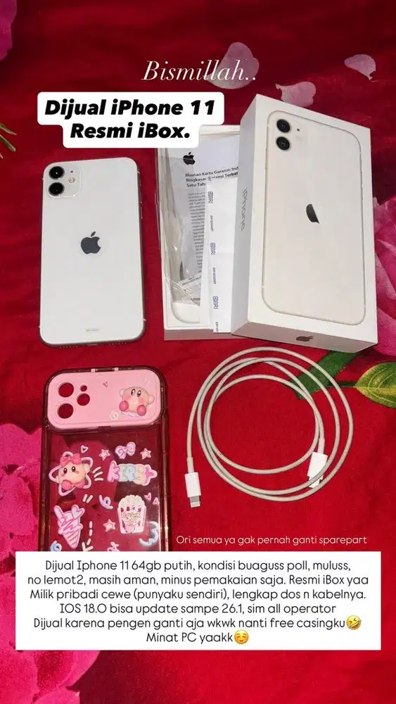 Dijual Iphone 11 64gb resmi ibox