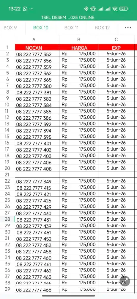 Nomor cantik Telkomsel