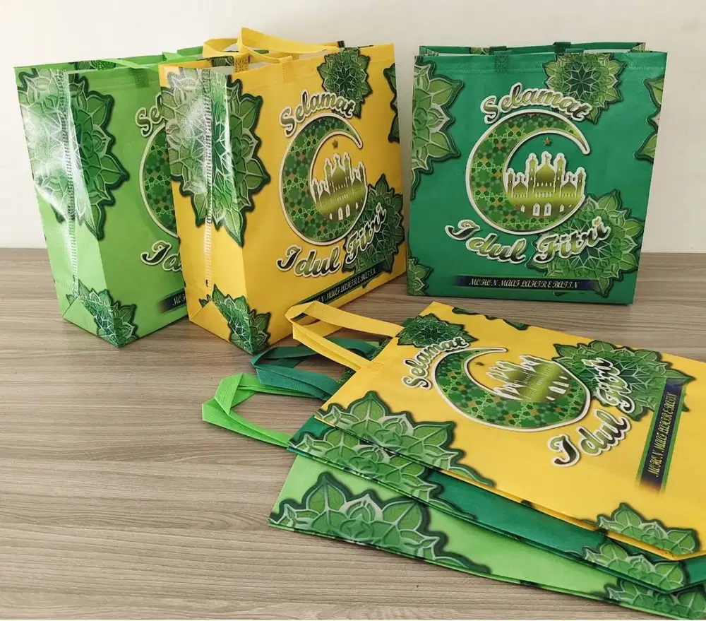 Tas Spunbond Laminasi Idul Fitri 35x38x15 | Tas Parcel Lebaran Kemasan