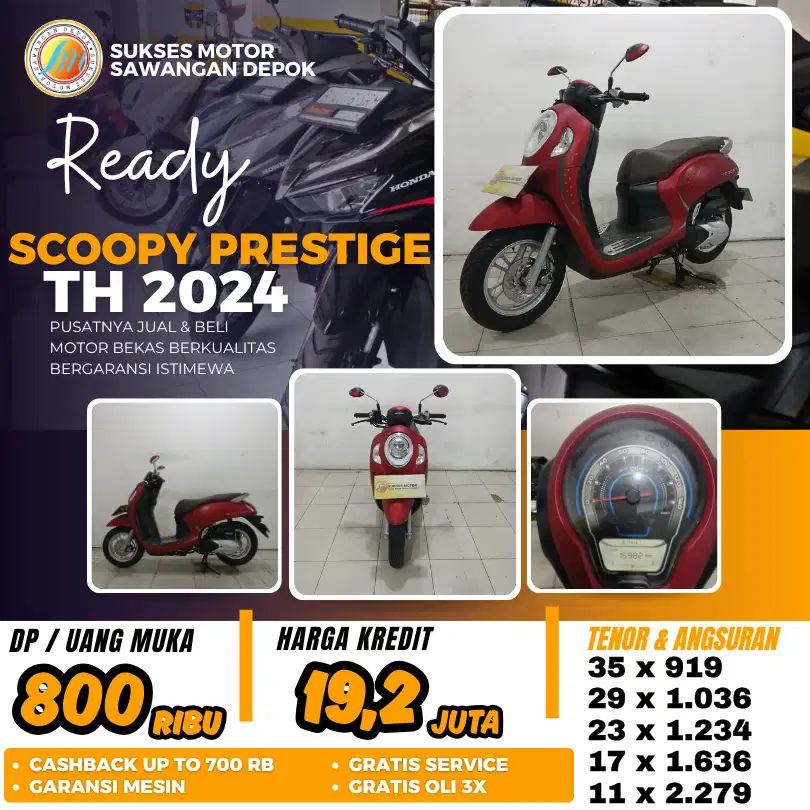 MULUS BERGARANSI HONDA NEW SCOOPY KEYLES TH 2024 BISA CASH KREDIT