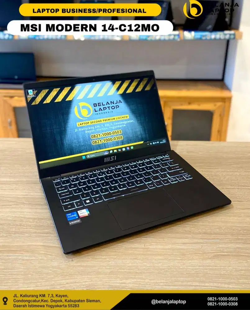 MSI Modern 14-C12MO/intel i5 gen 12/8GB /512GB/ iRisXe/GARANSI RESMI O