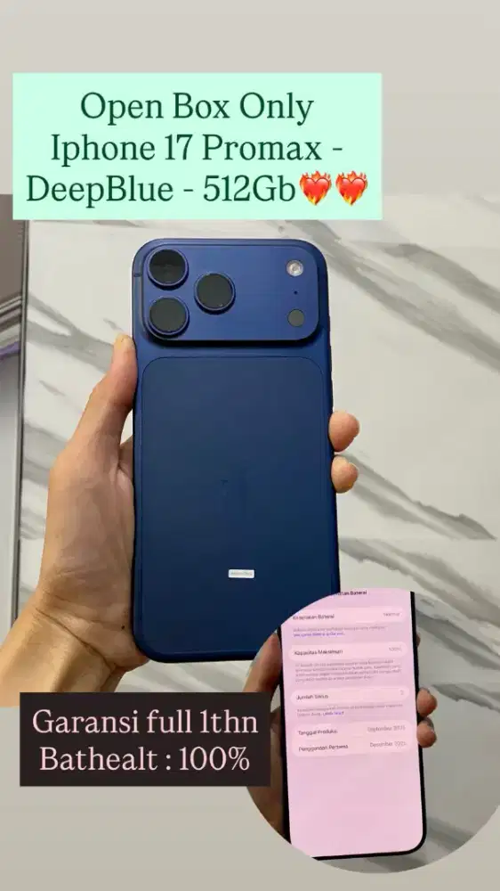 Iphone 17 promax 512gb blue ibox