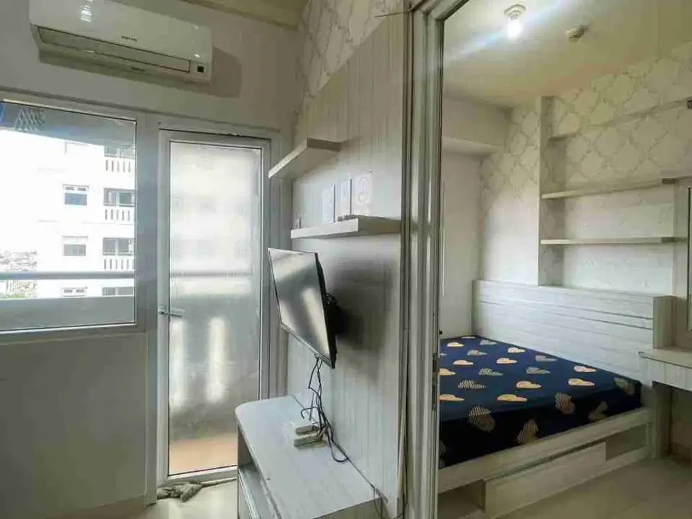 JUAL CEPAT! TOWER MALL 2BR FULLY FURNISHED GREEN PRAMUKA CITY LANTAI RENDAH