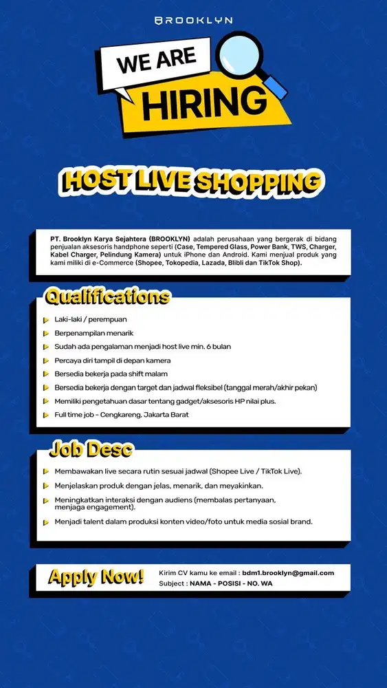 HOST LIVE (SHIFT MALAM)