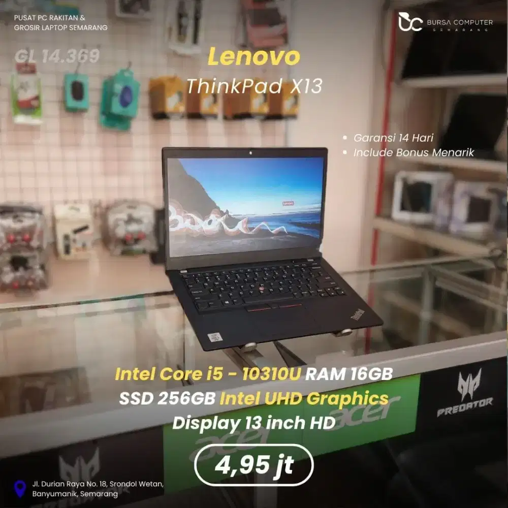 LENOVO Thinkpad X13 | Core i5 10310U 16GB 256GB