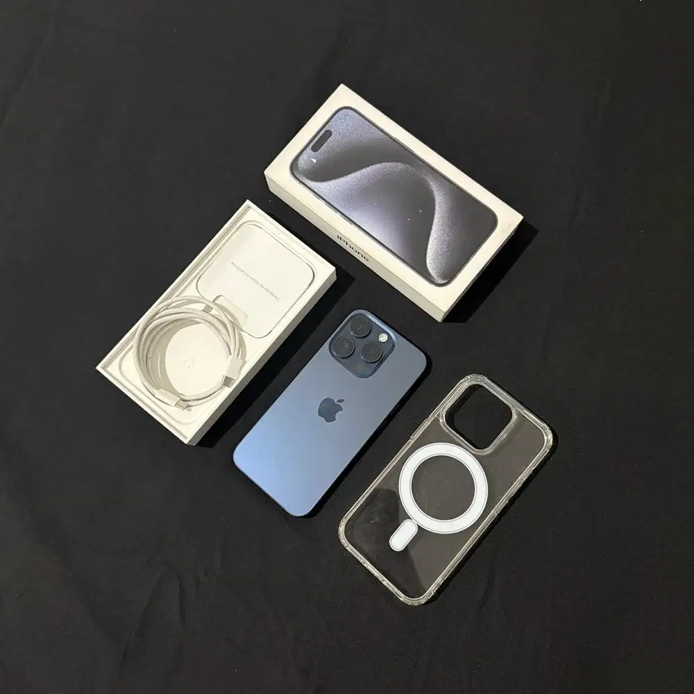 (iBox) iPhone 15 Pro 128GB Blue Titanium Resmi iBox Fullset Original