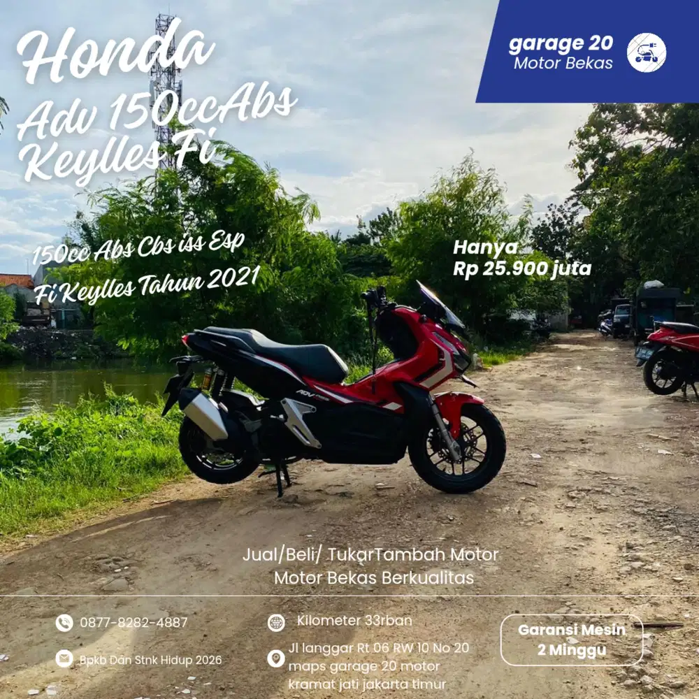 Honda Adv 150cc Abs Cbs iss Keylles Tahun 2021 Pajak Hidup