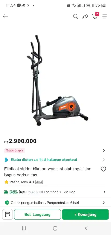 Dijual alat olah raga jalan merk berwyn