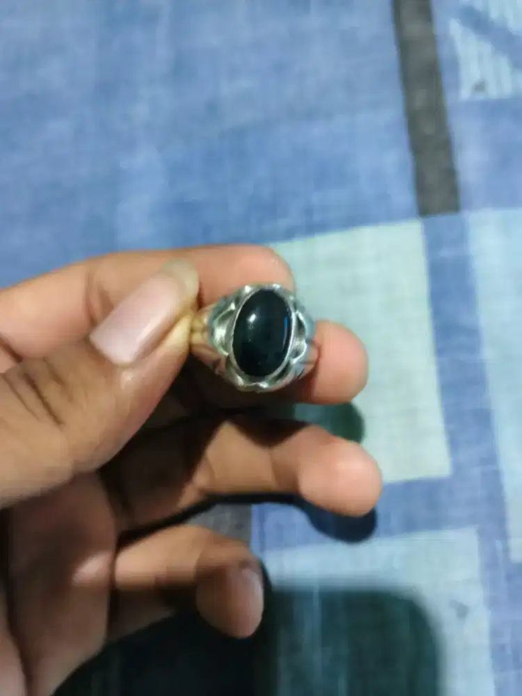 bacan hitam ring size 9 iketan perak 5gram net harga
