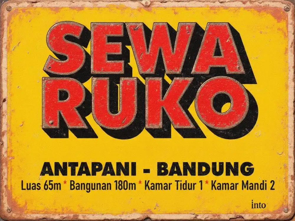 SEWA RUKO MURAH DI , ANTAPANI, TERUSAN JAKARTA, ARCAMANIK, BANDUNG TIMUR,