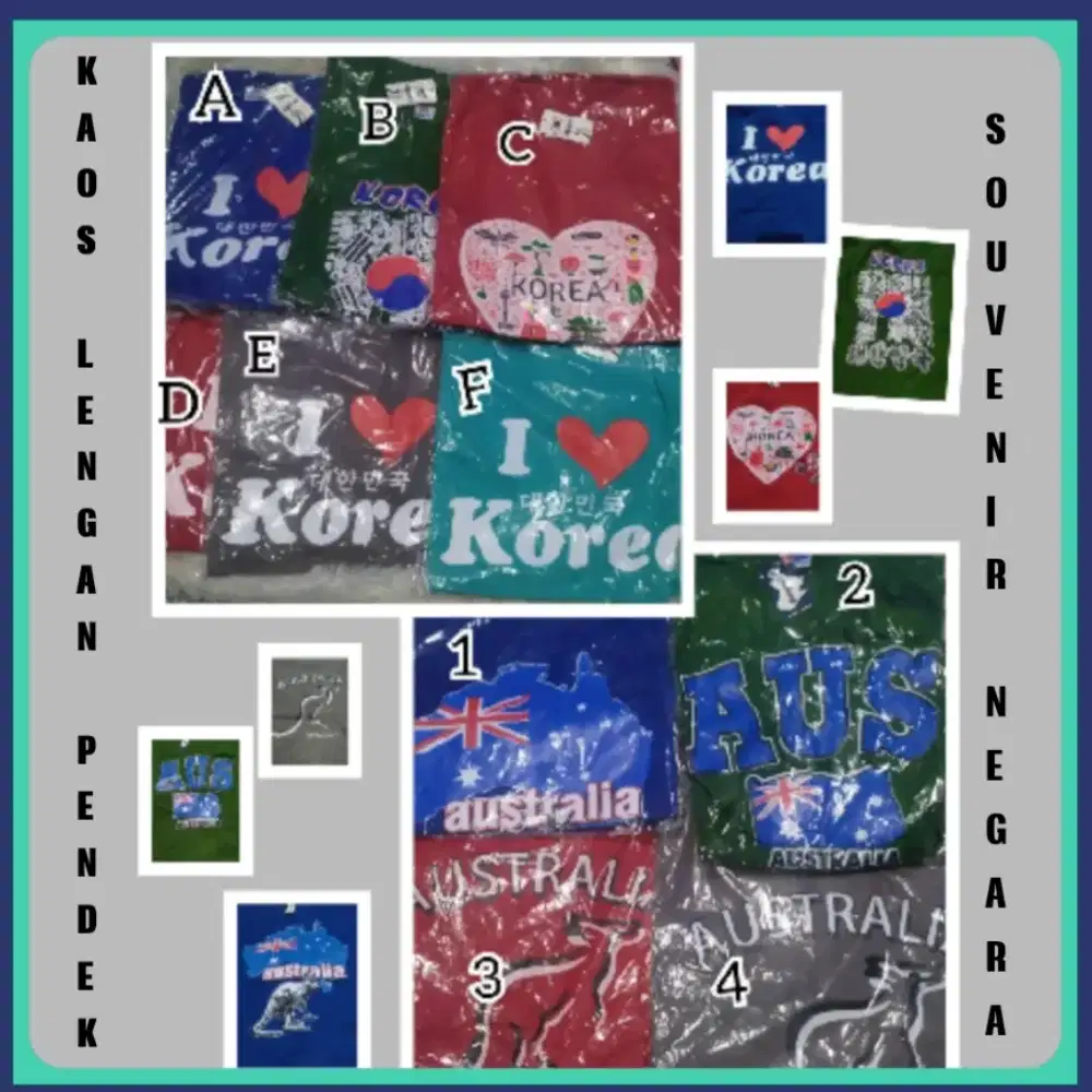 New Kaos Tanpa Lengan Souvenir Korea, AUS