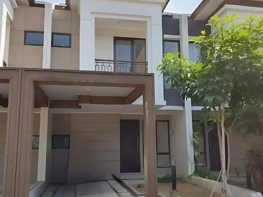 Rumah Fasad Modern Tropis di Cluster Amagriya Podomoro Park