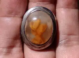 Cincin Batu Akik Motif Bunga Mawar