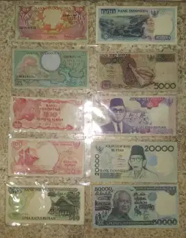 PAKET 10 LEMBAR UANG KERTAS LAMA UANG KERTAS KUNO