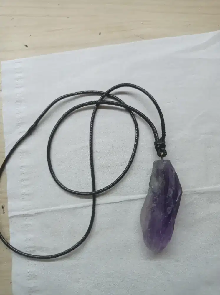 Kalung Batu Kecubung ungu asli natural