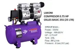 Compresor 3/4 HP Lakoni Oiless (tanpa Oli), Original, Terlaris