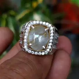 Sapphire kristal Srilanka ring perak