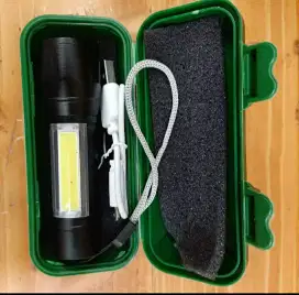 Lampu senter police mini recharge emergency