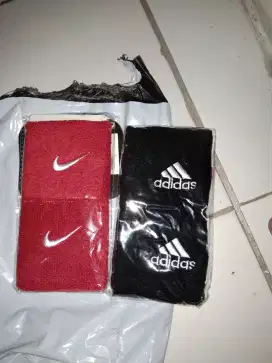 Sweatband set ready warna merah hitam