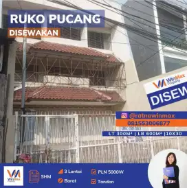 Disewakan Ruko 3 Lantai Lokasi Strategis di Pucang Anom Timur