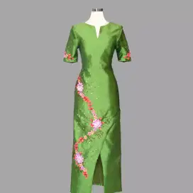 Green petals dress