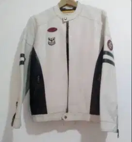 Jaket white kulit white kece size m pjg murah _- kirim2-freee-aman //-