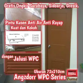 Pintu Set Kusen Set Jalusi Angzdoor WPC Anti Air Rayap-Gratis Ongkir