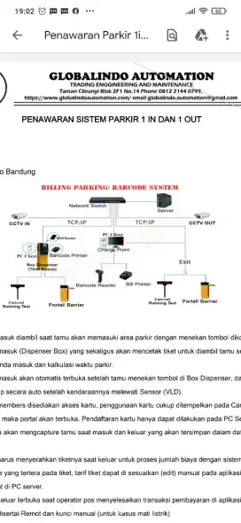 Sistem parkir, palang parkir, parking system