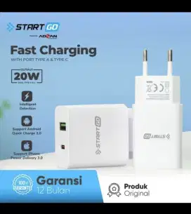 Adaptor charger startgo dual QC PD 20W fast charging