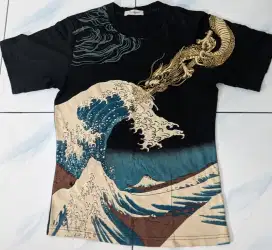 baju kaus naga dragon ombak jepang sulam keren import limited edition