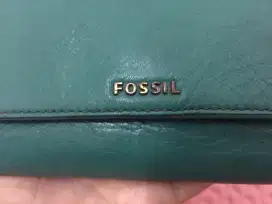 Dompet Fossil hijau original trifold