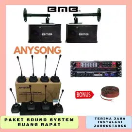 Paket Sound System Ruang Rapat BMB ANYSONG 8 Mic Meja Wireless