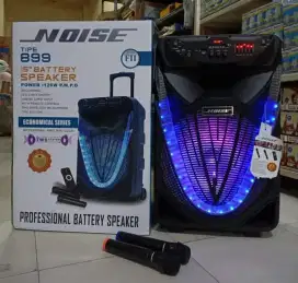 Speaker Karaoke Portabel NOISE 15 inci 899FII 2 mic wireless