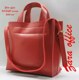 Tas kulit totebag Zara Taxco Merah