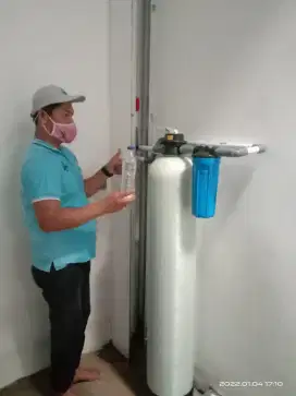 Filter penyaringan air warna kuning berminyak bau keruh zat besi dll