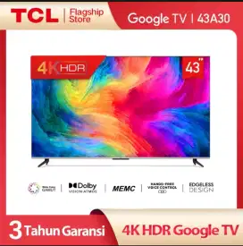 TCL 43 SmartTV Android 11 4K UHD Bezelles Netflix DigitalBARU