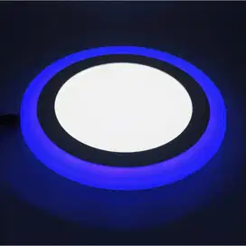 Downlight Led Bulat Inbow 2 Warna 12+4W Putih-biru - putih list biru