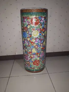 China Ceramic Vas Payung Keramik Antik Jadul Motif Bunga (A-090)