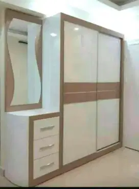 Interior desain kamar tidur,almari pakaian/wardrobe,dipan,backdrop tv