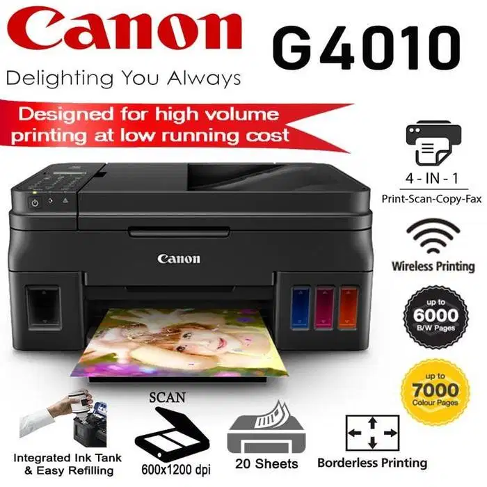 Printer Canon G4010 All in One, bisa scan F4  Garansi Gratis Ongkir