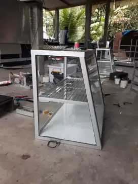Etalase penghangat ayam krispi lele terbang tahu golek tempura sempol