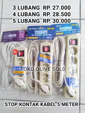 STOP KONTAK KABEL 5 METER, HARGA LIHAT DIFOTO (Tidak Bisa Cod)