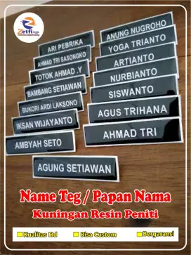 PAPAN NAMA, NAME TAG, PIN